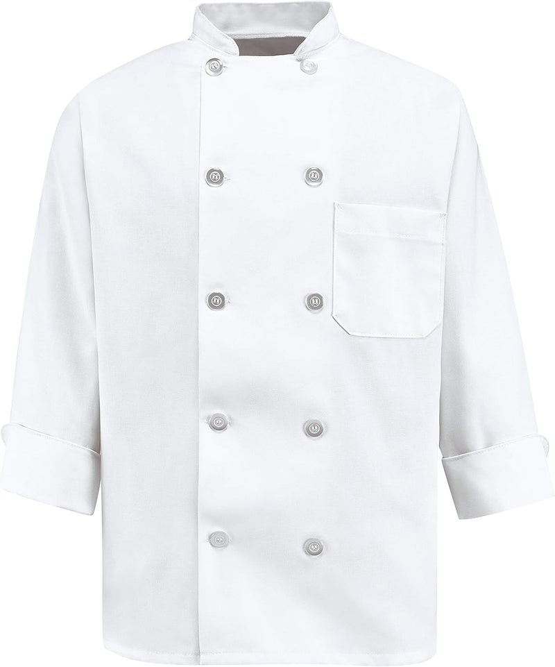 Chef Designs Women's Ten Pearl Button Chef Coat Jacket, White, XL - Image 2